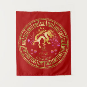 Chinese Zodiac Dragon Red/Gold ID542 Tapestry