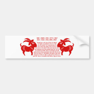CHINESE ZODIAC GOAT PAPERCUT ILLUSTRATION BUMPER STICKER