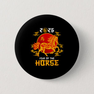 Chinese Zodiac Horse2026 Decorations Year Of The H 6 Cm Round Badge