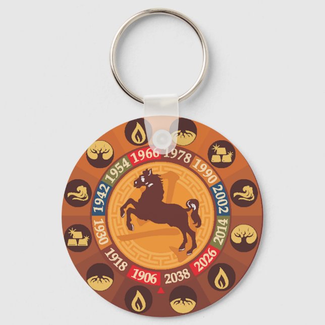 Chinese Zodiac - Horse Key Ring (Front)