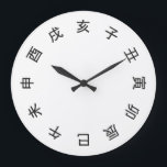 Chinese Zodiac Kanji (rotated) Clock -<br><div class="desc">Clock with rotated kanji depicting the Chinese Zodiac.</div>