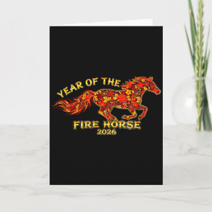 Chinese Zodiac Lunar Year Of The Fire Horse 2026 Card