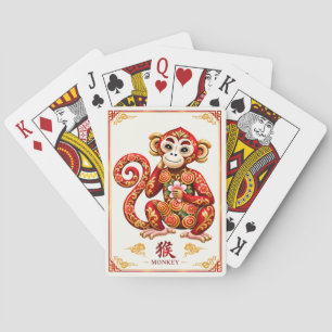 Chinese Zodiac Monkey Playing Cards