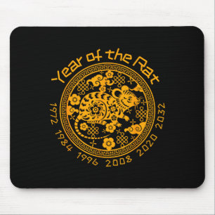 Chinese Zodiac New Year Of The Rat Sign Mouse Pad