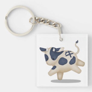 Chinese Zodiac Ox Cute Astrology Sign Key Ring