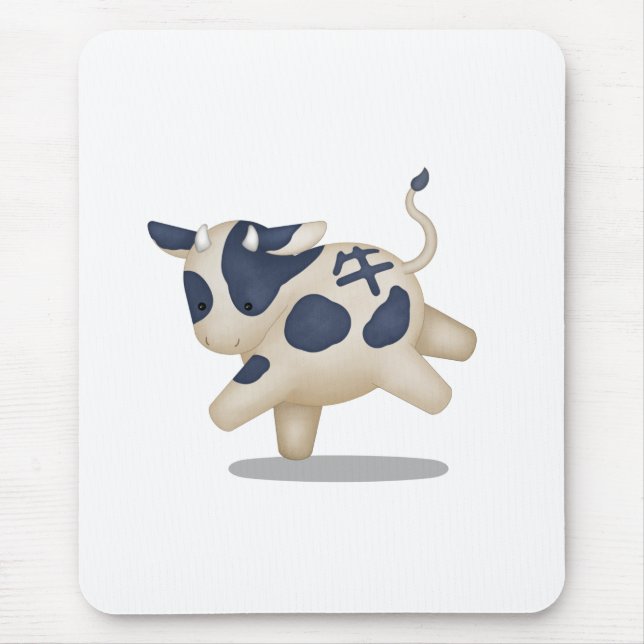 Chinese Zodiac Ox Cute Astrology Sign Mouse Pad (Front)