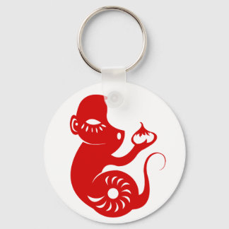 CHINESE ZODIAC PAPERCUT MONKEY ILLUSTRATION KEY RING