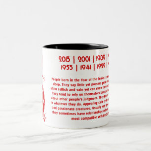 CHINESE ZODIAC PAPERCUT SNAKE ILLUSTRATED SHIRT Two-Tone COFFEE MUG