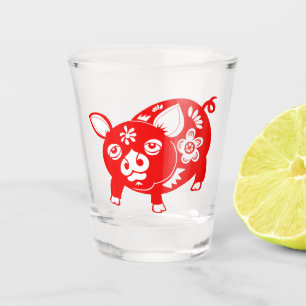 Chinese Zodiac Pig Shot Glass