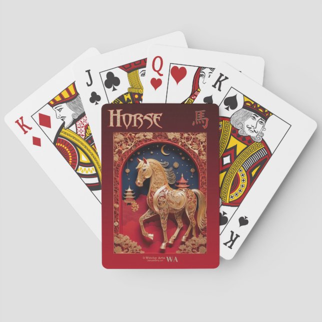 Chinese Zodiac Playing Cards - Sign of the HORSE (Back)