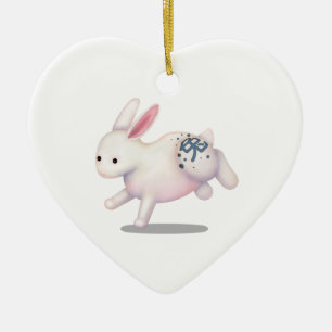 Chinese Zodiac Rabbit Cute Astrology Sign Ceramic Ornament