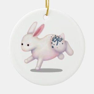 Chinese Zodiac Rabbit Cute Astrology Sign Ceramic Ornament