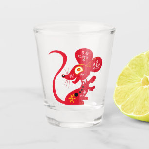 Chinese Zodiac Rat Shot Glass