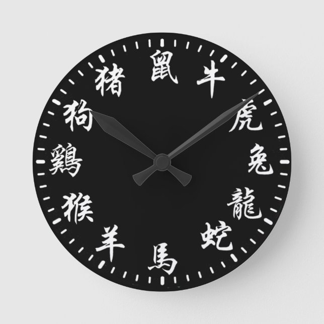 Chinese Zodiac Round Clock (Front)