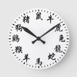Chinese Zodiac Round Clock