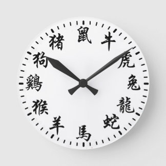 Chinese Zodiac Round Clock