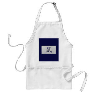 Chinese zodiac sign Rat blue Standard Apron