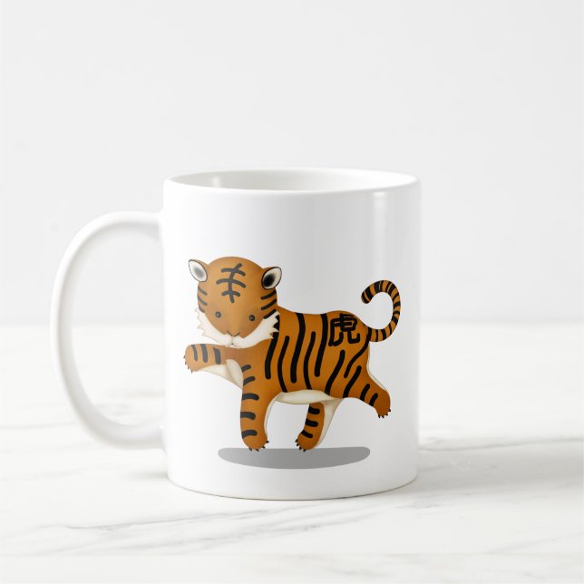 Chinese Zodiac Tiger Cute Astrology Sign Coffee Mug (Left)