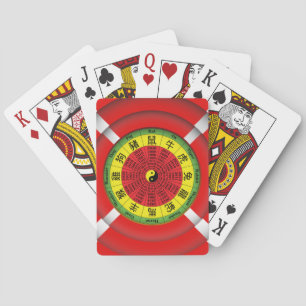 Chinese zodiac wheel playing cards