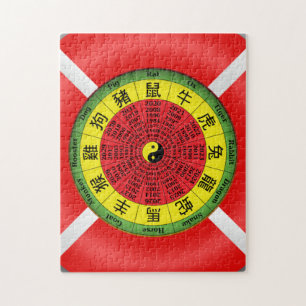 Chinese zodiac wheel puzzle