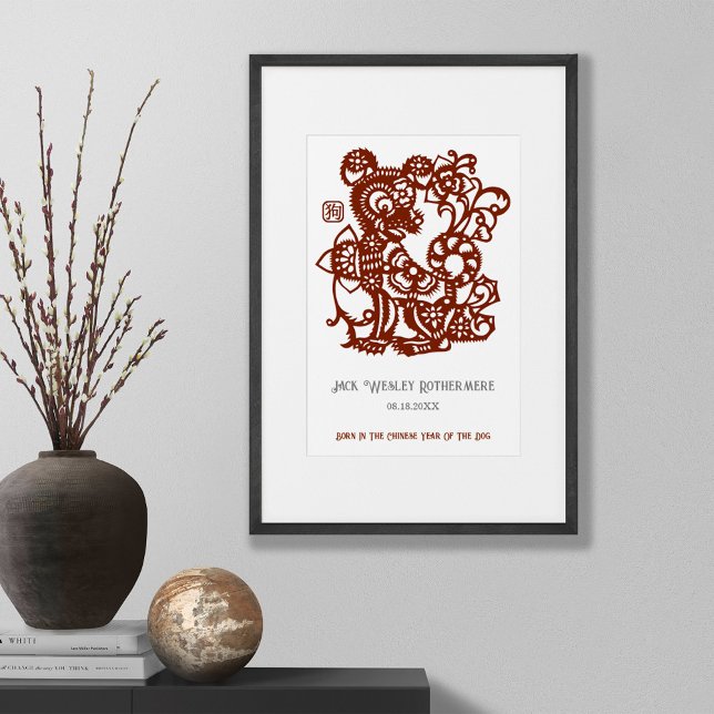 Chinese Zodiac Year Of Dog Birthday Print Gift (Creator Uploaded)
