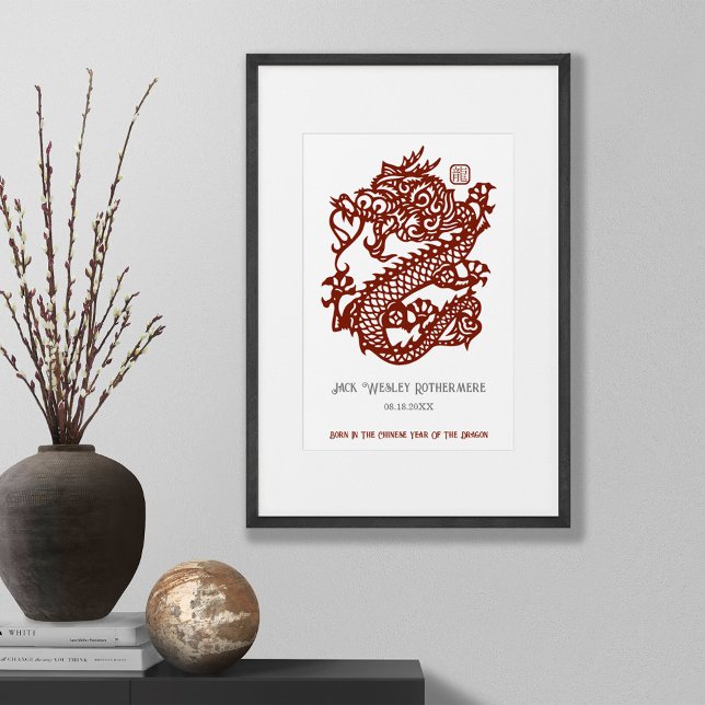 Chinese Zodiac Year Of Dragon Birthday Print Gift (Creator Uploaded)