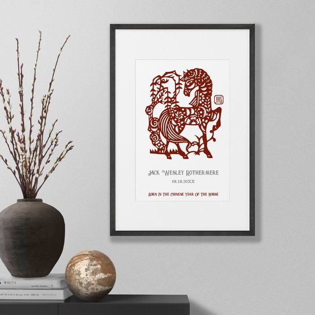 Chinese Zodiac Year Of Horse Birthday Print Gift (Creator Uploaded)