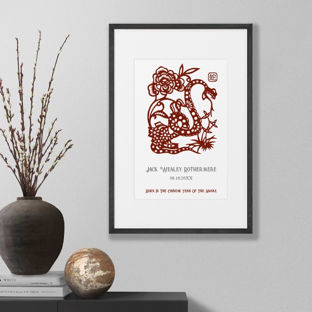 Chinese Zodiac Year Of Snake Birthday Print Gift (Creator Uploaded)