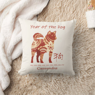 Chinese Zodiac Year Of The Dog Animal Sign  Cushion
