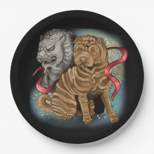 Chinese Zodiac Year of the Dog  Paper Plate
