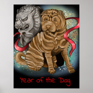 Chinese Zodiac Year of the Dog Poster