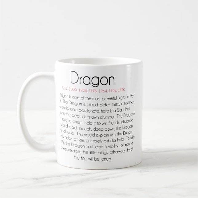 Chinese Zodiac (Year of the Dragon) 2 Coffee Mug (Left)
