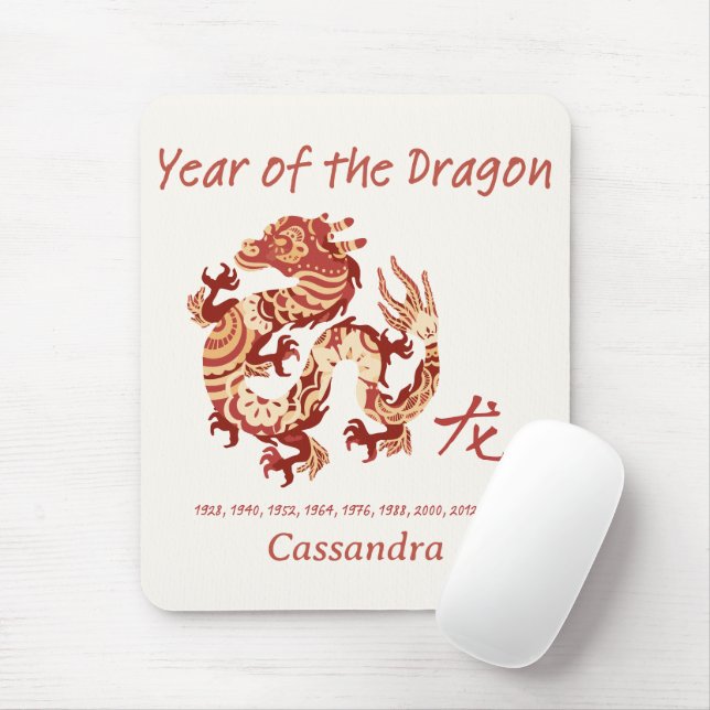 Chinese Zodiac Year Of The Dragon Animal Sign  Mouse Pad (With Mouse)