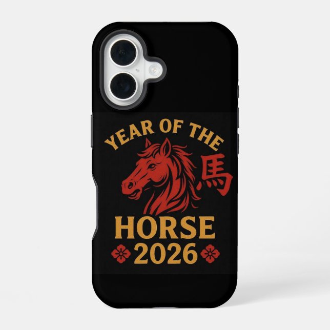 "Chinese Zodiac Year of the Horse 2026 iPhone 16 Case (Back)