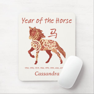 Chinese Zodiac Year Of The Horse Animal Sign  Mouse Pad