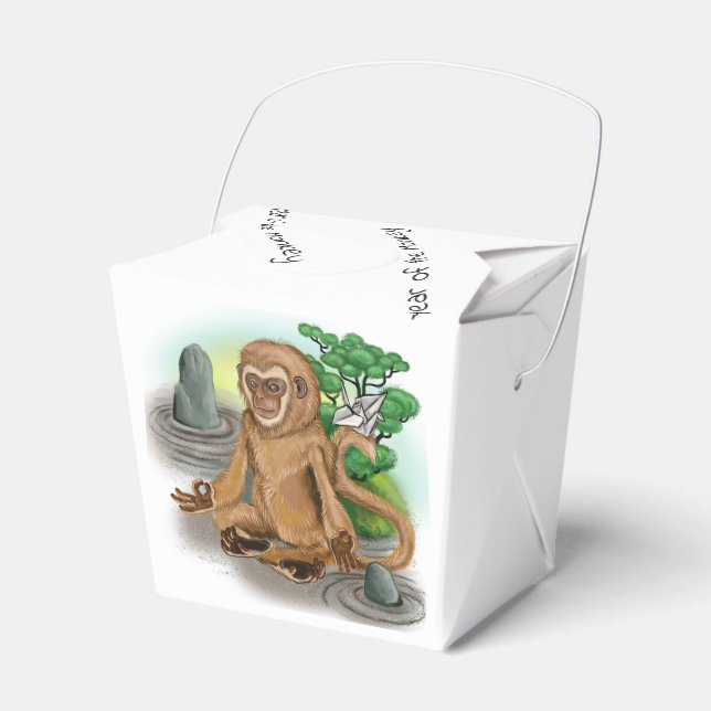 Chinese Zodiac Year of the Monkey Favour Box (Front Side)