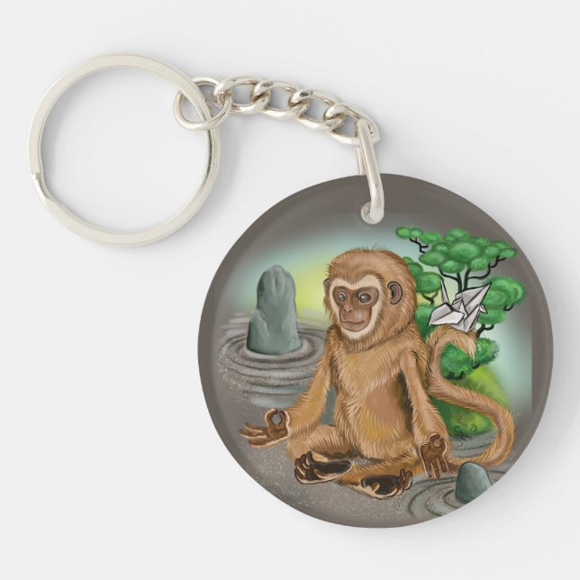 Chinese zodiac year of the monkey key ring (Front)