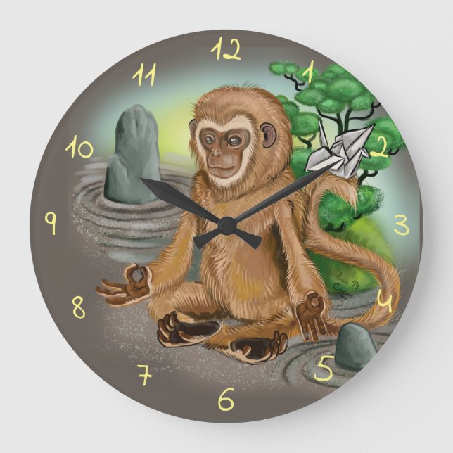 Chinese Zodiac Year of the Monkey Large Clock (Front)