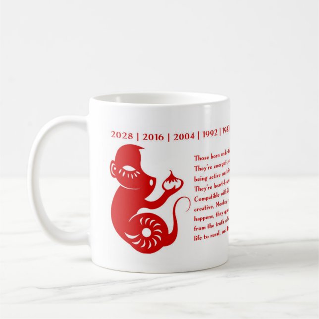 CHINESE ZODIAC YEAR OF THE MONKEY MUG (Left)