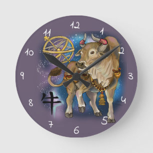 Chinese Zodiac Year of the Ox Round Clock