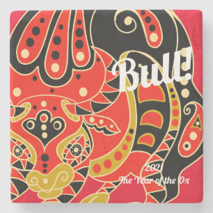 Chinese Zodiac -Year of the Ox Stone Coaster