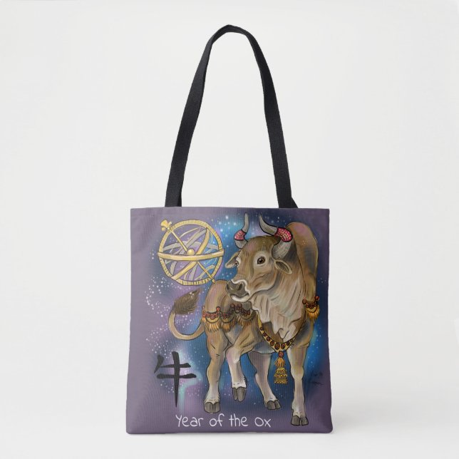 Chinese Zodiac Year of the Ox Tote Bag (Front)