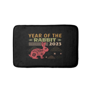 Chinese Zodiac Year of the Rabbit 2023 Bath Mat