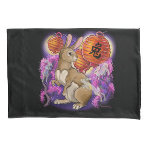Chinese Zodiac Year of the Rabbit Pillowcase