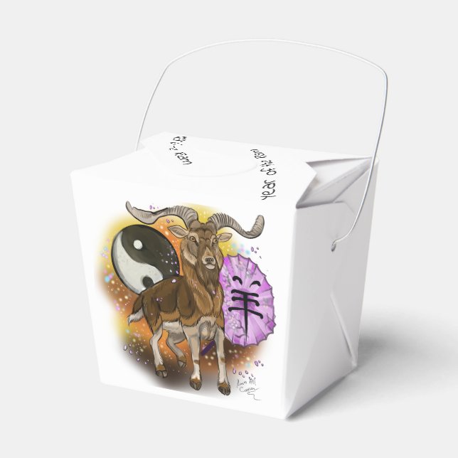 Chinese Zodiac Year of the Ram Favour Box (Front Side)