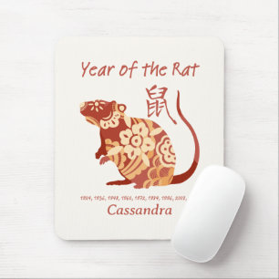 Chinese Zodiac Year Of The Rat Animal Sign Mouse Pad