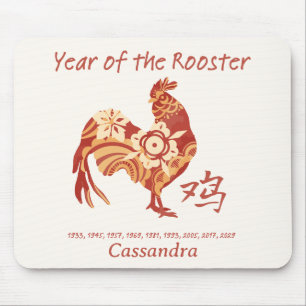 Chinese Zodiac Year Of The Rooster Animal Sign  Mouse Pad