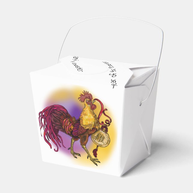 Chinese Zodiac Year of the Rooster Favour Box (Front Side)