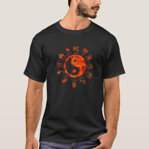 Chinese Zodiak Chart Yin Yang Symbol - Tai Chi Qi T-Shirt