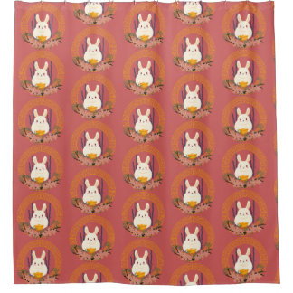 chinesse bunny  shower curtain